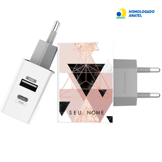 Carregador Turbo Power 18W Gocase - Iphone / Android - Mosaico Tricolor