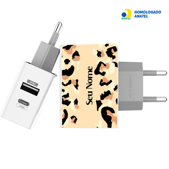 Carregador Turbo Power 18W Gocase - Iphone / Android - Oncinha by Niina Secrets