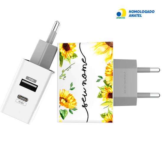 Carregador Turbo Power 18W Gocase - Iphone / Android - Próprio Sol Manuscrita by Bruna Vieira