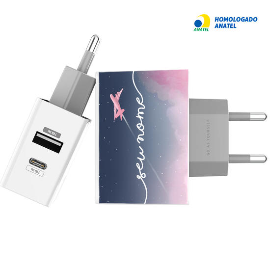 Carregador Turbo Power 18W Gocase - Iphone / Android - Sweet Travel Manuscrita