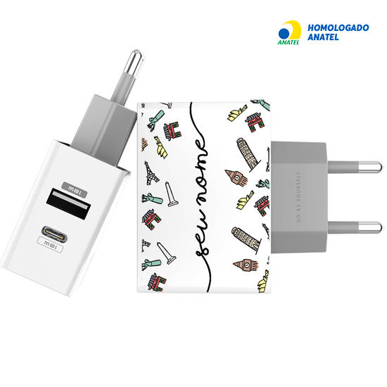 Carregador Turbo Power 18W Gocase - Iphone / Android - Viagem dos Sonhos Manuscrita by Bruna Vieira