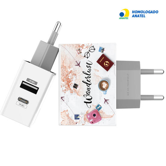 Carregador Turbo Power 18W Gocase - Iphone / Android - World Trip