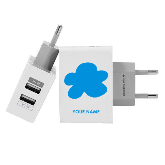 Customized Dual Usb Wall Charger for iPhone and Android - Nuben by Agatha Ruiz (EU plug compatible)