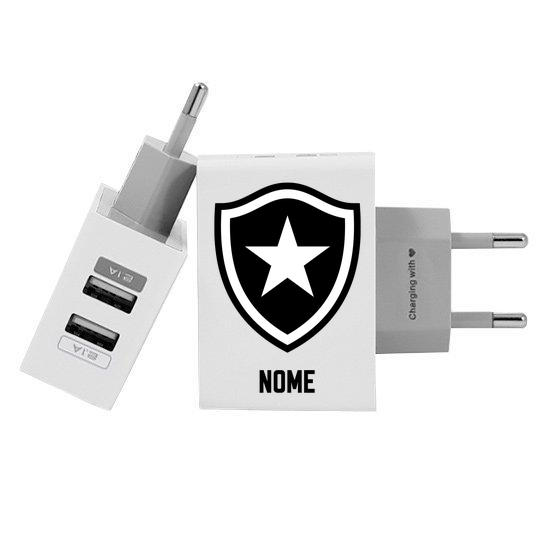 Customized Dual Usb Wall Charger for iPhone and Android - Botafogo - Escudo Personalizado (EU plug compatible)