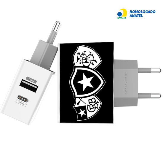 Carregador Turbo Power 18W Gocase - Iphone / Android - Botafogo Escudos