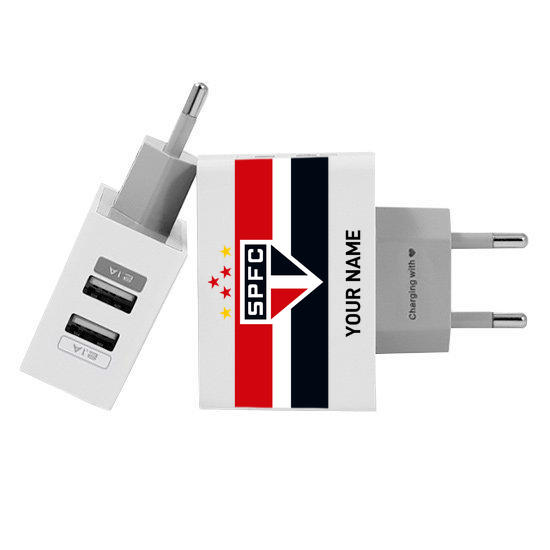 Customized Dual Usb Wall Charger for iPhone and Android - Carregador Personalizado iPhone/Android Duplo USB de Parede Gocase - São Paulo - Camisa (EU plug compatible)