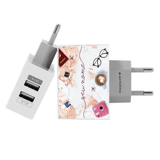 Carregador Turbo Power 20W Gocase - Iphone / Android - World Trip Manuscrita