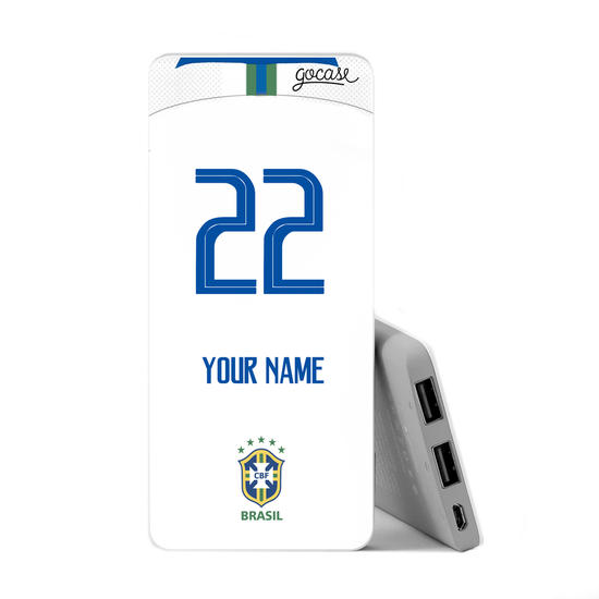 Power Bank Slim Portable Charger (5000mAh) - Seleção Brasileira - Uniforme Branco