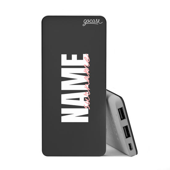 Power Bank Slim Portable Charger (5000mAh) Black - Stylish Black