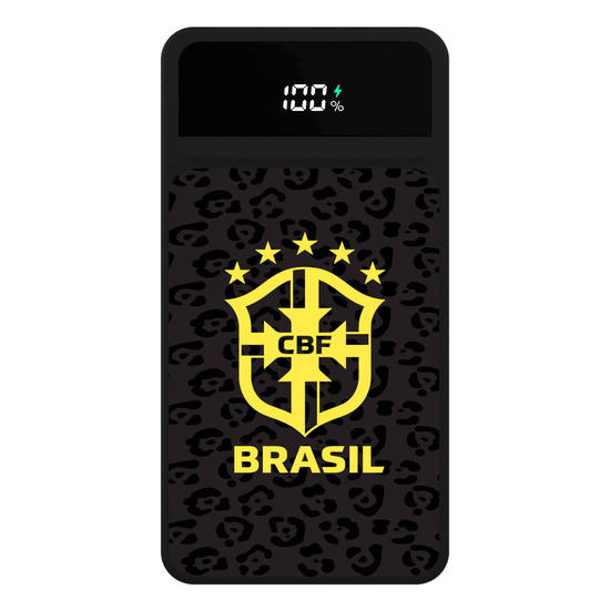 Carregador Portátil Turbo 10000mah Preto - Seleção Brasileira - Uniforme Goleiro 2022 Escudo