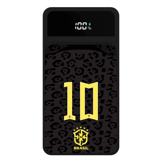 Carregador Portátil Turbo 10000mah Preto - Seleção Brasileira - Uniforme Goleiro 2022 Personalizado