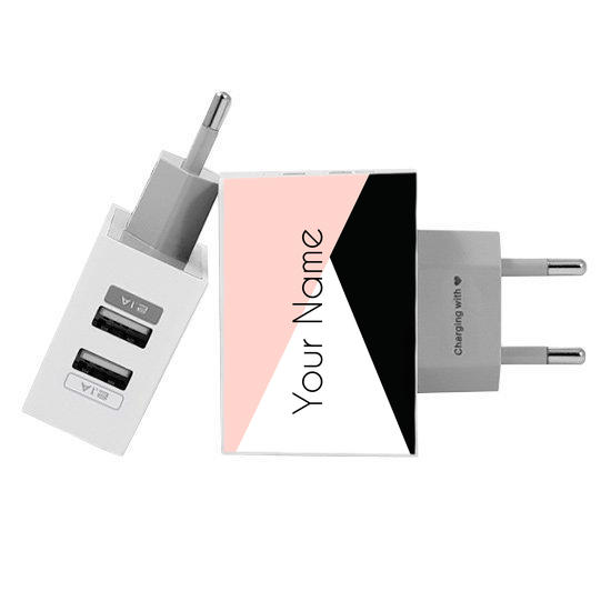 Customized Dual Usb Wall Charger for iPhone and Android - Tricolor (EU plug compatible)