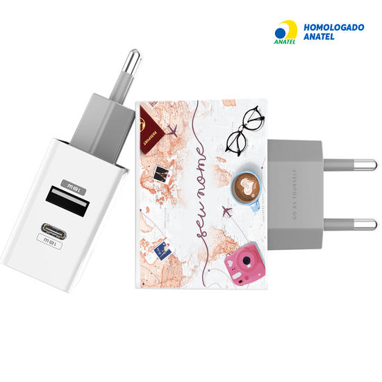 Carregador Turbo Power 18W Gocase - Iphone / Android - World Trip