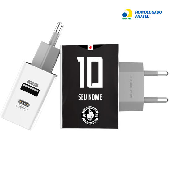 Carregador Turbo Power 18W Gocase - Iphone / Android - Vasco Uniforme 3 2021 Personalizado