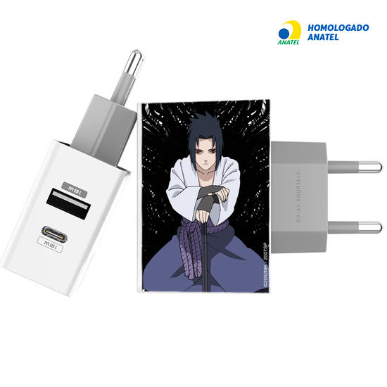 Carregador Turbo Power 18W Gocase - Iphone / Android - Naruto - Uchiha Sasuke
