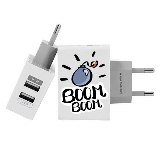Customized Dual Usb Wall Charger for iPhone and Android - Bomb (EU plug compatible)