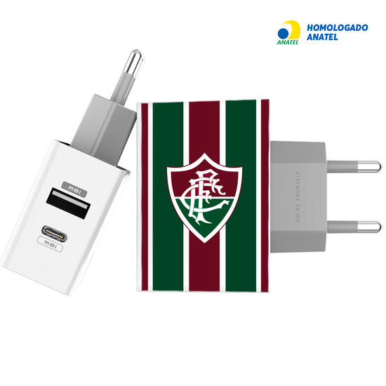 Carregador Turbo Power 18W Gocase - Iphone / Android - Fluminense - Uniforme 1 Frente