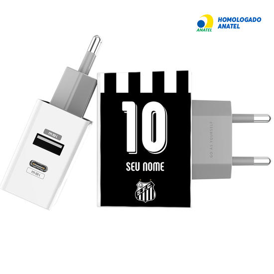 Carregador Turbo Power 18W Gocase - Iphone / Android - Santos - Uniforme 2 - 2019
