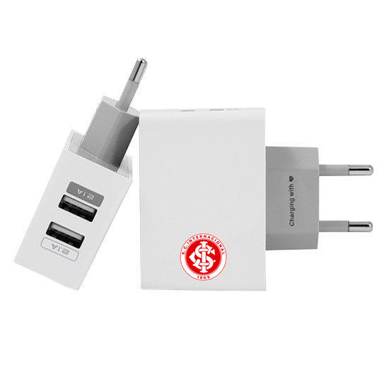 Customized Dual Usb Wall Charger for iPhone and Android - Internacional - White Número (EU plug compatible)