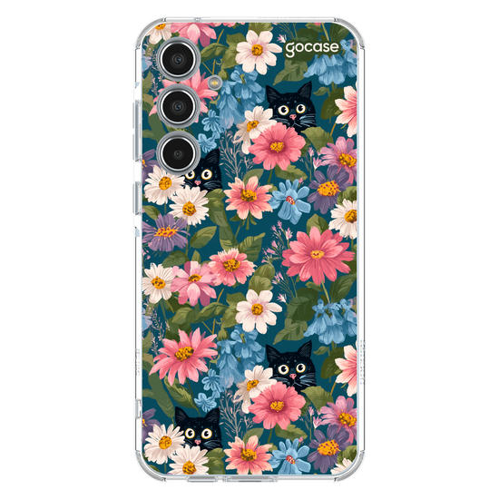 Capinha para celular  Cat Flowers