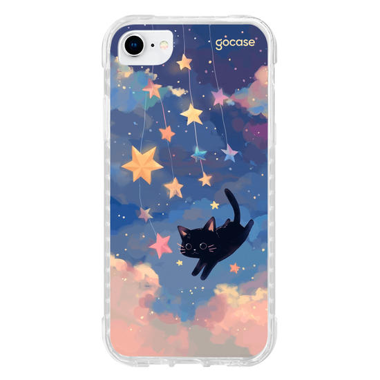 Capinha para celular  Gatinho e as Estrelas