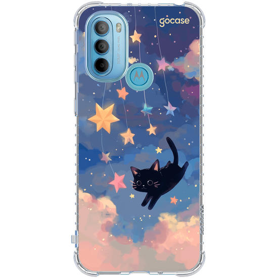 Capinha para celular  Gatinho e as Estrelas