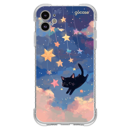 Capinha para celular  Gatinho e as Estrelas
