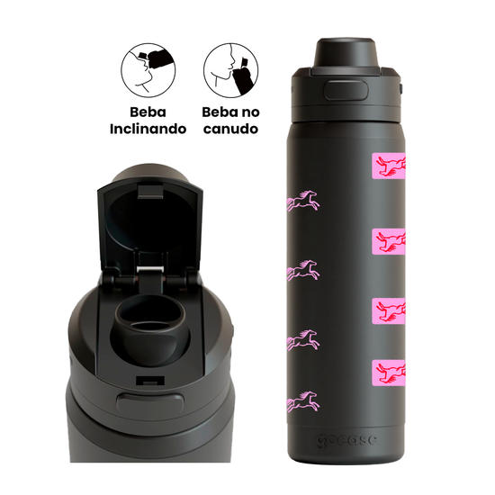 Garrafa Térmica Flip Pro - Cavalos em Blocos