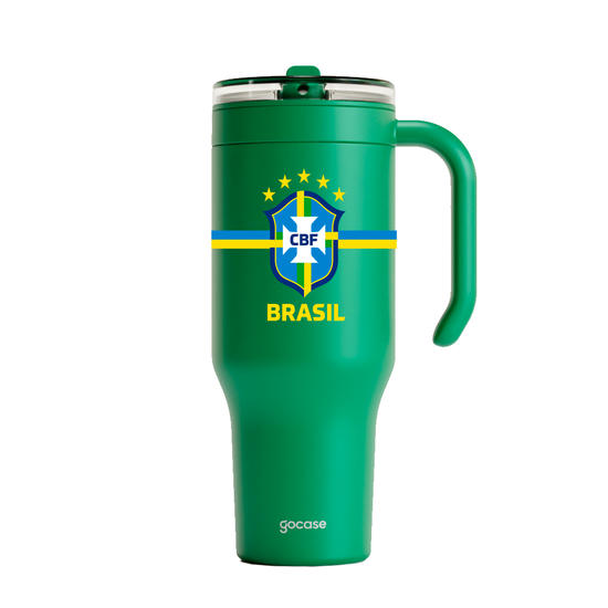 Copo Térmico Life + Ebook - CBF - Brasil Core - Verde