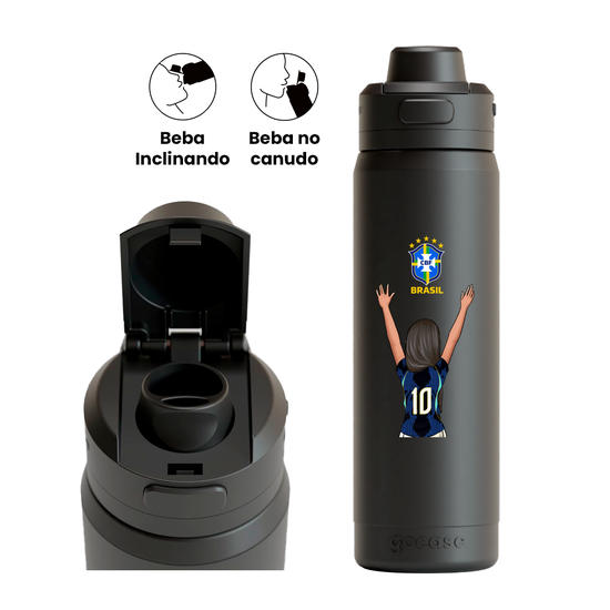 Garrafa Térmica Flip Pro - CBF - Garota Uniforme 02