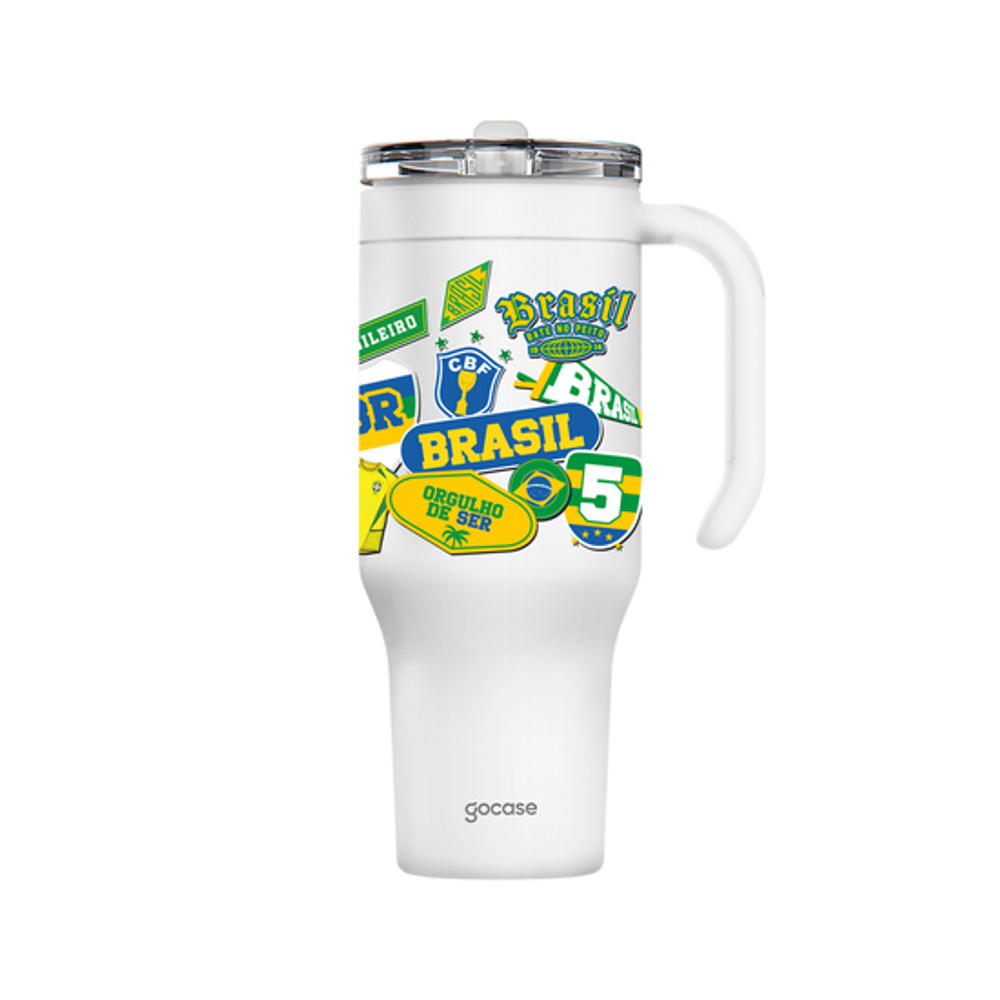 Copo Térmico Life + Ebook - CBF - Selos Brasil - 1170ml