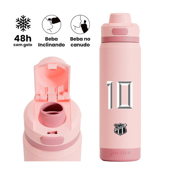 Garrafa Térmica Flip Pro + Ebook -  Ceará -  Outubro Rosa 2025 P