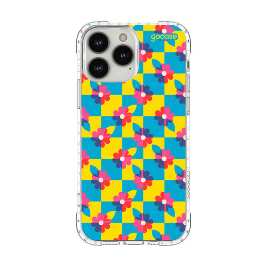 Capinha para celular  Checkered Primary Flowers 