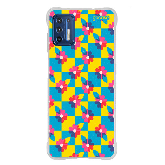 Capinha para celular  Checkered Primary Flowers 