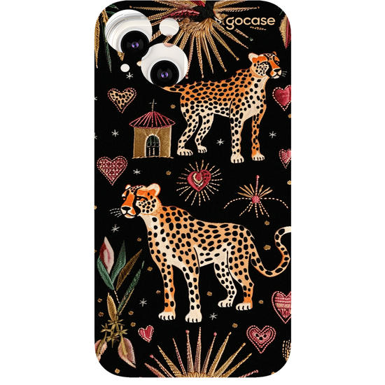 Capinha para celular  Cheeta Hearts Pattern
