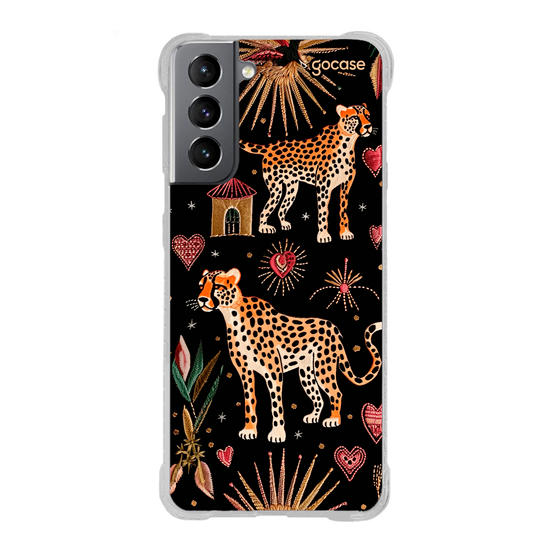 Capinha para celular  Cheeta Hearts Pattern Capinha para celular  Cheeta Hearts Pattern