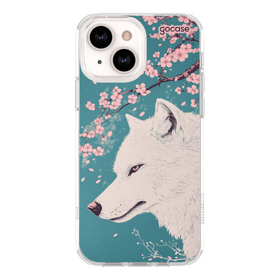 Capinha para celular Cherry Blossom Wolf