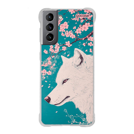 Capinha para celular  Cherry Blossom Wolf