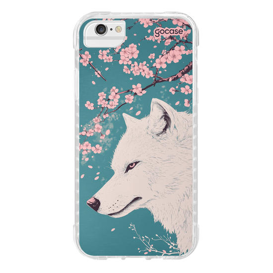Capinha para celular  Cherry Blossom Wolf