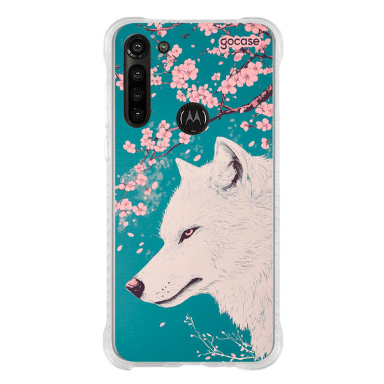 Capinha para celular  Cherry Blossom Wolf