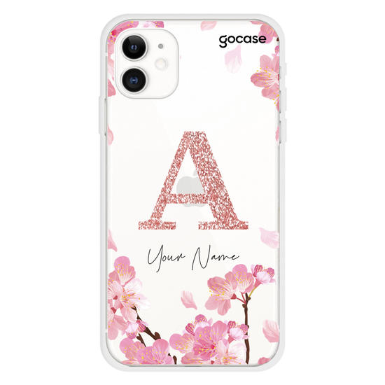 Cherry Garden Initial Glitter Phone Case