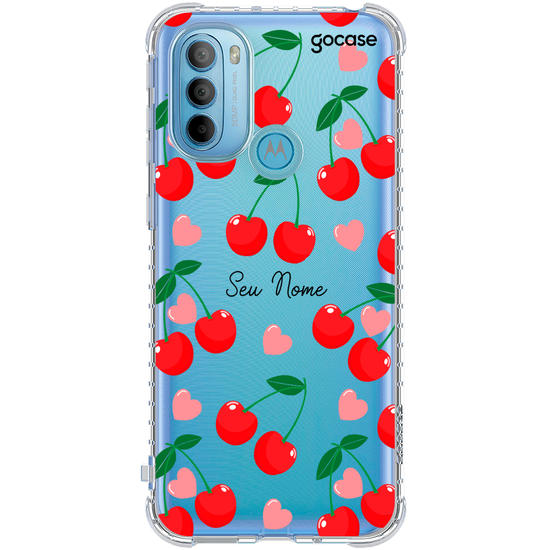 Capinha para celular  Corações de cereja.