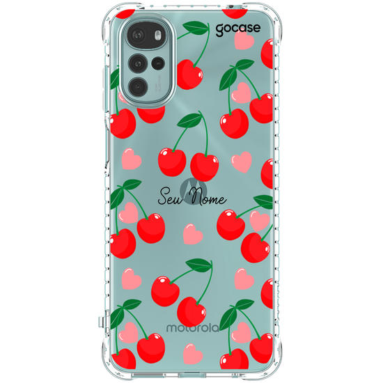 Capinha para celular  Corações de cereja.