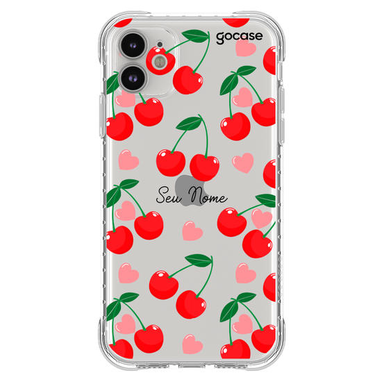 Capinha para celular  Corações de cereja.