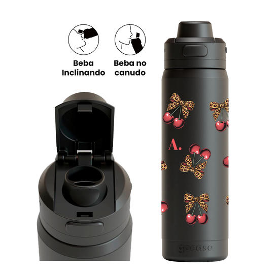 Garrafa Térmica Flip Pro + Ebook - Cherry Roar