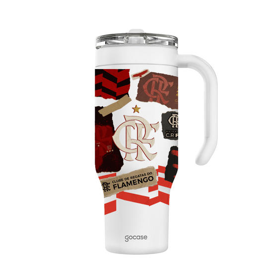 Copo Térmico Life + Ebook - Flamengo Colagem 2024