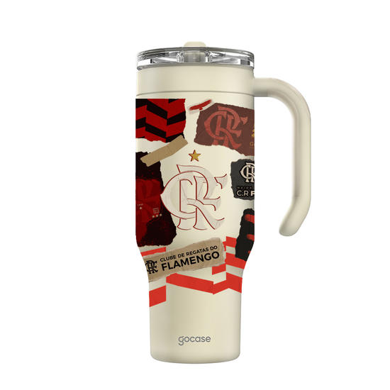 Copo Térmico Life + Ebook - Flamengo Colagem 2024