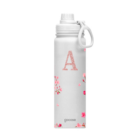 Garrafa Térmica Fresh - Classical Rose Inicial Glitter