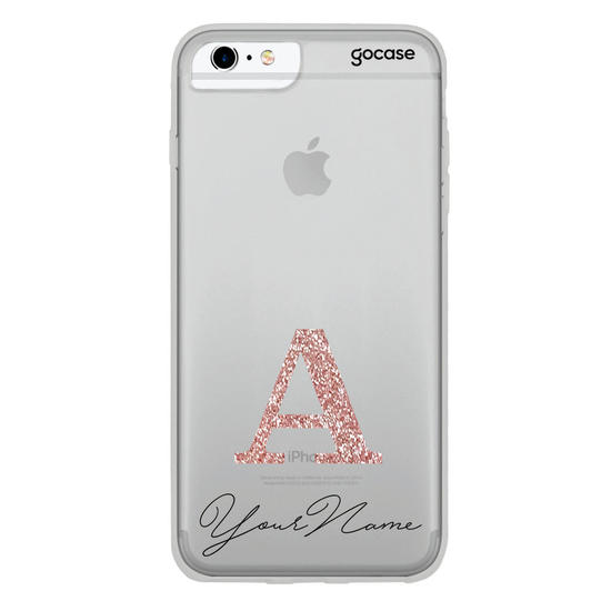 Classical Rose Initial Glitter Phone Case Soft Flexible Classic