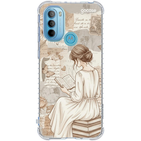 Capinha para celular  Colagem Garota Leitora
